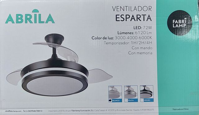 Ventilador Techo Retráctil Esparta Mini Blanco