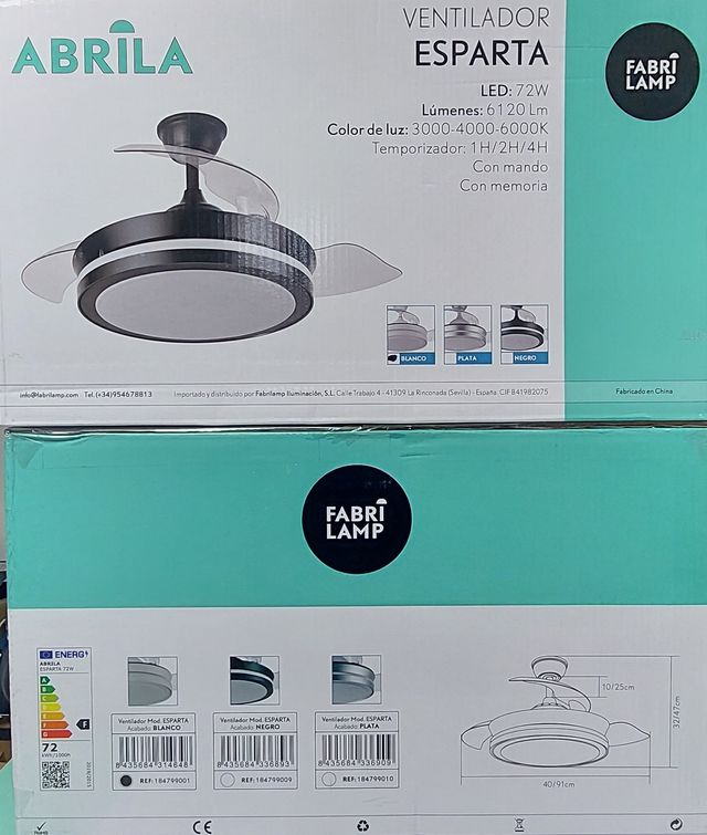 Ventilador Techo Retráctil Esparta Mini Blanco