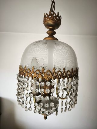 Candeeiro Antigo de Teto Decorado