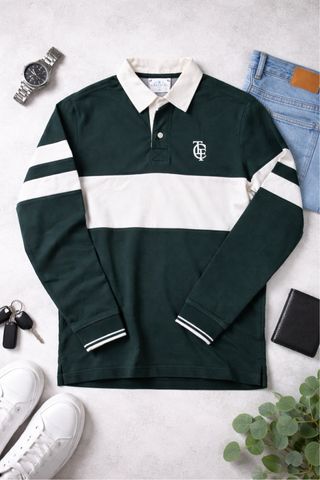 Polo verde y blanco talla S
