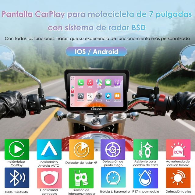 CARPURIDE W702RS Pro Display per Moto con CarPlay