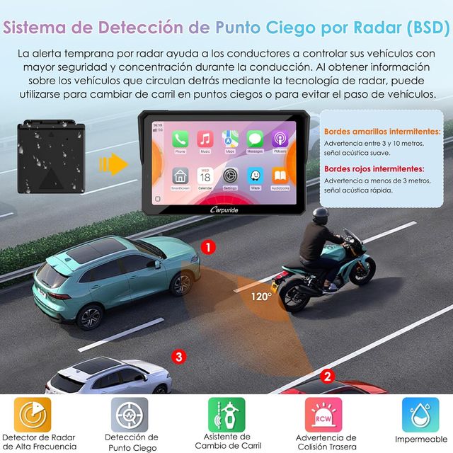 CARPURIDE W702RS Pro Display per Moto con CarPlay