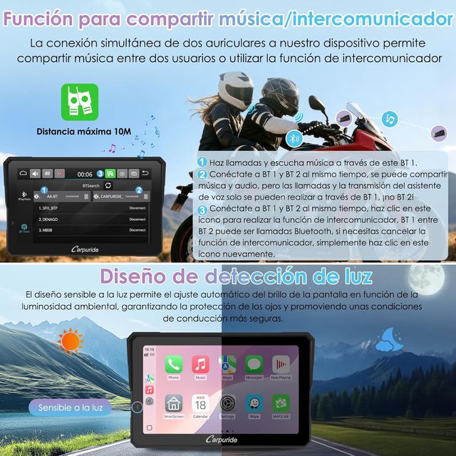 CARPURIDE W702RS Pro Display per Moto con CarPlay
