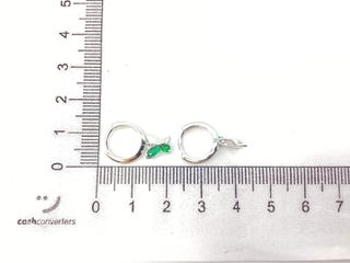 argollas plata 925mm con piedra con circonita