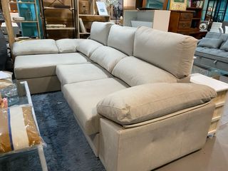 Sofá modular beige de tela