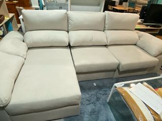 Sofá modular beige de tela