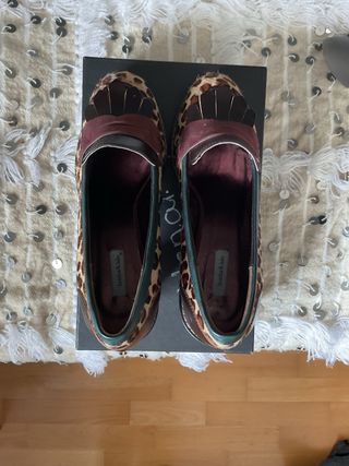 Mocasines tacón Bimba Lola estampado leopardo Piel