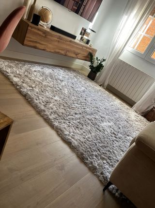 Alfombra beige pelo largo 290x200cm