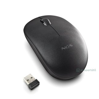 Ratón óptico NGS Black FOG Pro Wireless Inalámbrico 1000 DPI, Negro, Nuevo