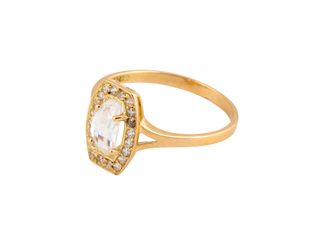 anillo oro 18k con piedra con circonita