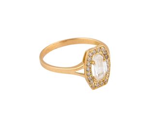 anillo oro 18k con piedra con circonita