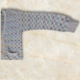 Cardigan 80s vintage retrò jacquard geometric