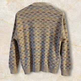 Cardigan 80s vintage retrò jacquard geometric