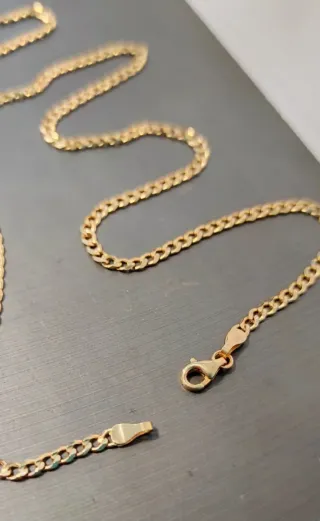 Cadena Barbada de oro 18k