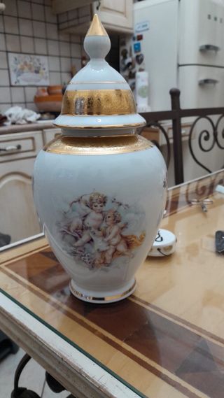 Vaso decorativo porcellana con angeli