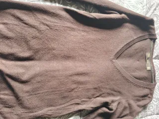 Jersey Zara marrón cuello pico talla S