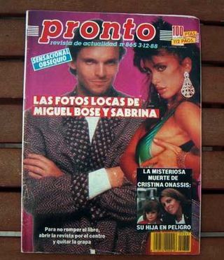 Revista PRONTO SABRINA SALERNO  MIGUEL BOSE