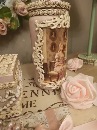 Conjunto joyero y frasco vintage