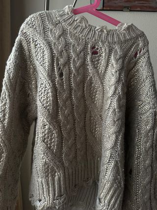 Jersey de ochos en color beige dorado, como nuevo