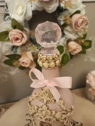 Botella decorada joya vintage