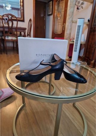 Zapatos Hispanitas Negros Tacón Tira