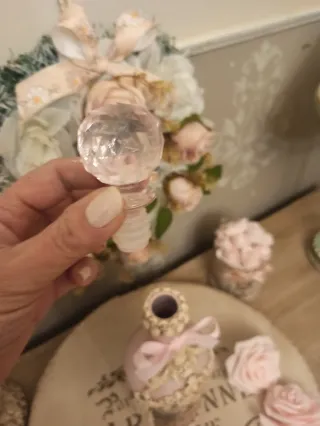 Botella Decorativa Rosa con Tapón Joya