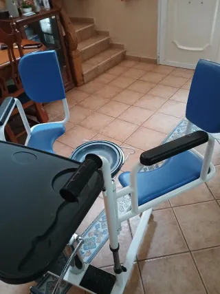 Silla de transferencia elevadora azul