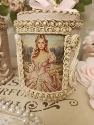 Pareja Frascos Metal Vintage Decorativos