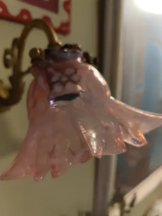 Aplique antiguo lámpara rosa