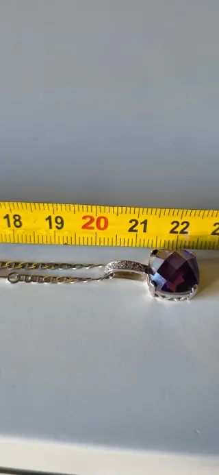 Collar plata y cristal morado