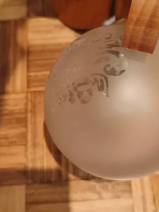 Lámpara de techo vintage madera 3 tulipas