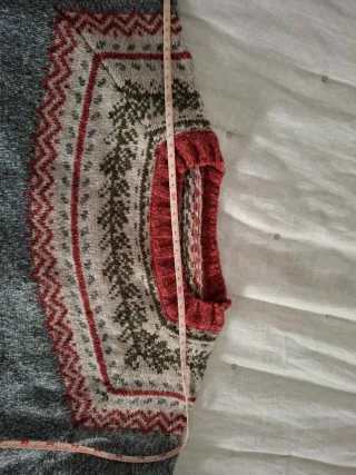 Jersey Fair Isle Gris y Rojo