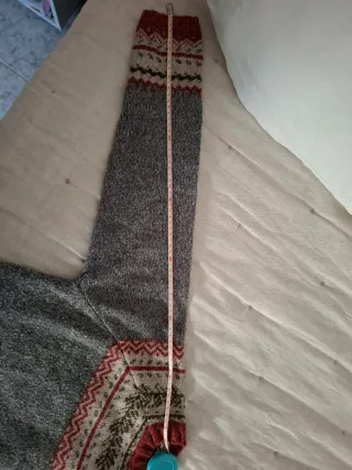 Jersey Fair Isle Gris y Rojo