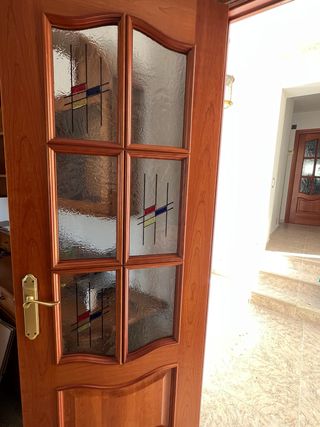 Puerta madera y cristal