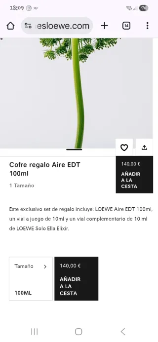 Estuche Perfume Loewe Aire Sutileza 100ml