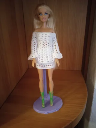 Traje crochet blanco Barbie