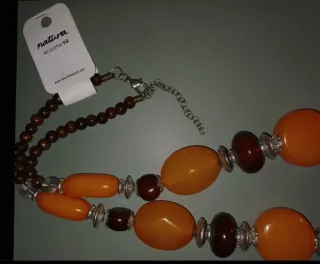 Collar Natura Media Luna Ámbar