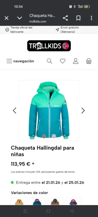Chaqueta de esquí Trollkids Mujer