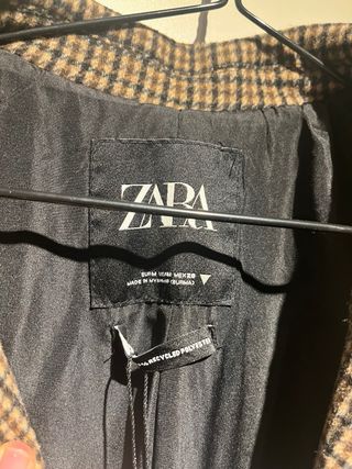 Chaqueta Zara Vintage cuadros beige y marrón