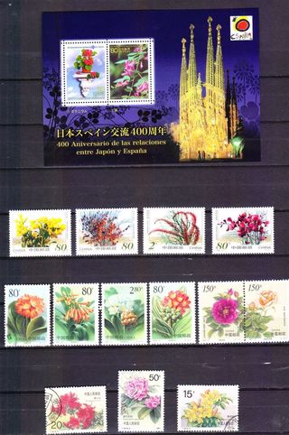 Lote sellos flores y plantas CHINA