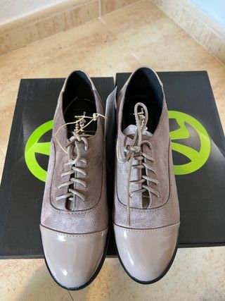 Zapato Oxford color marron T 36, 37, 38, 40 y 41