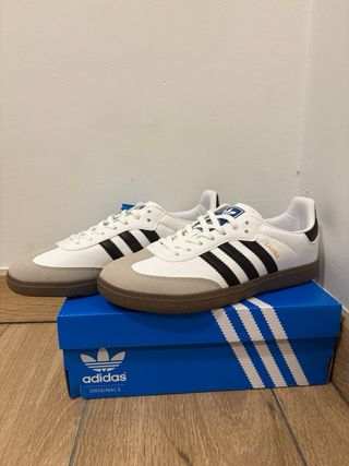 Zapatillas Adidas Samba Blancas Marrones