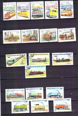 Lote Sellos Trenes Varios Países