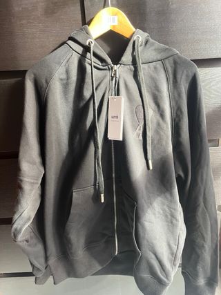 Sudadera Ami Paris Negra Cremallera