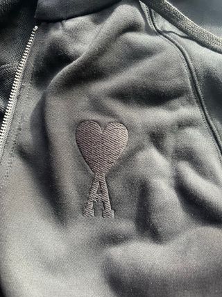 Sudadera Ami Paris Negra Cremallera