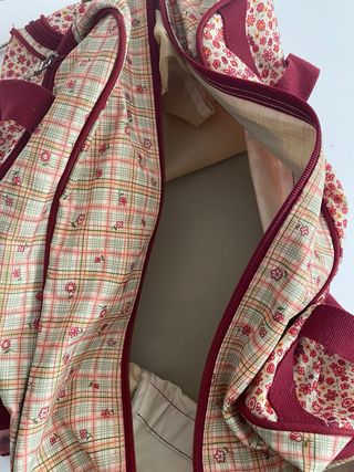 Bolsa de viaje/Mochila floral y cuadros