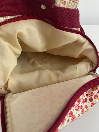 Bolsa de viaje/Mochila floral y cuadros