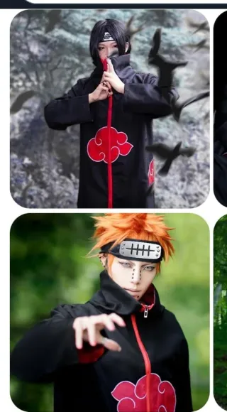 Capa Akatsuki Talla XL Negra y Roja