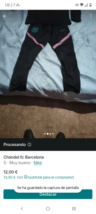 Chándal FC Barcelona Nike Negro Rosa Talla S