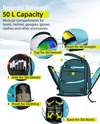 Mochila para Botas de Esquí Azul